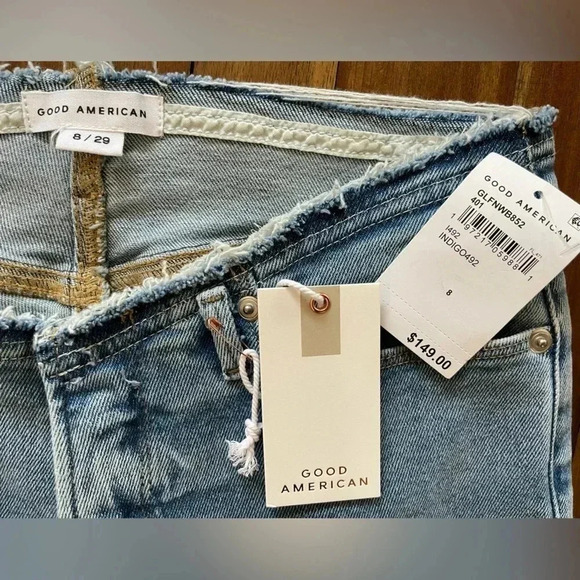 Good American Women's Good Legs Flare Jeans with No Waistband indigo 492 - Picture 11 of 14